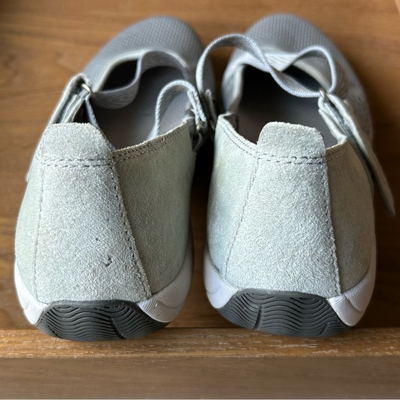 Dansko Haven Light Gray Suede Mary Jane Flats Adjustable Velcro Strap - Picture 6 of 12